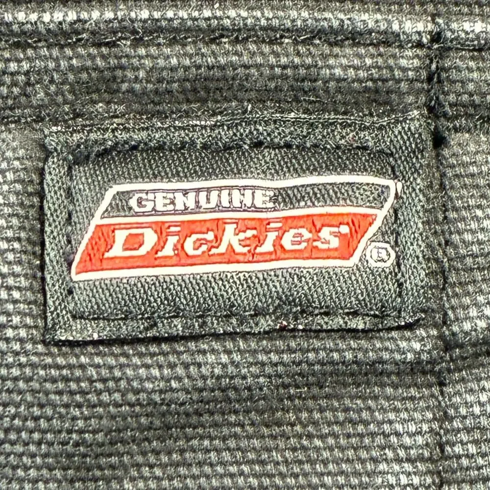 Dickies Work Jacket Mens 2XL XXL Black Canvas Hooded Quilted Lined Snap Button